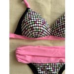 Corse bikini - colorful pink polka dots