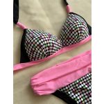 Corse bikini - colorful pink polka dots