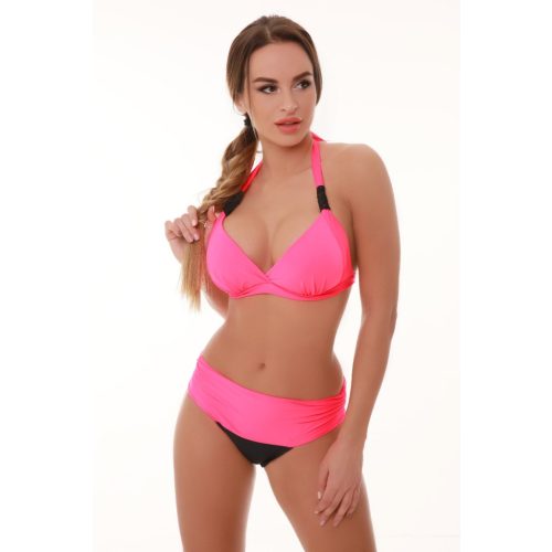 Corse bikini - neonovo-ružovo-čierna