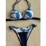 Seychelle bikini - sötétkék virágos